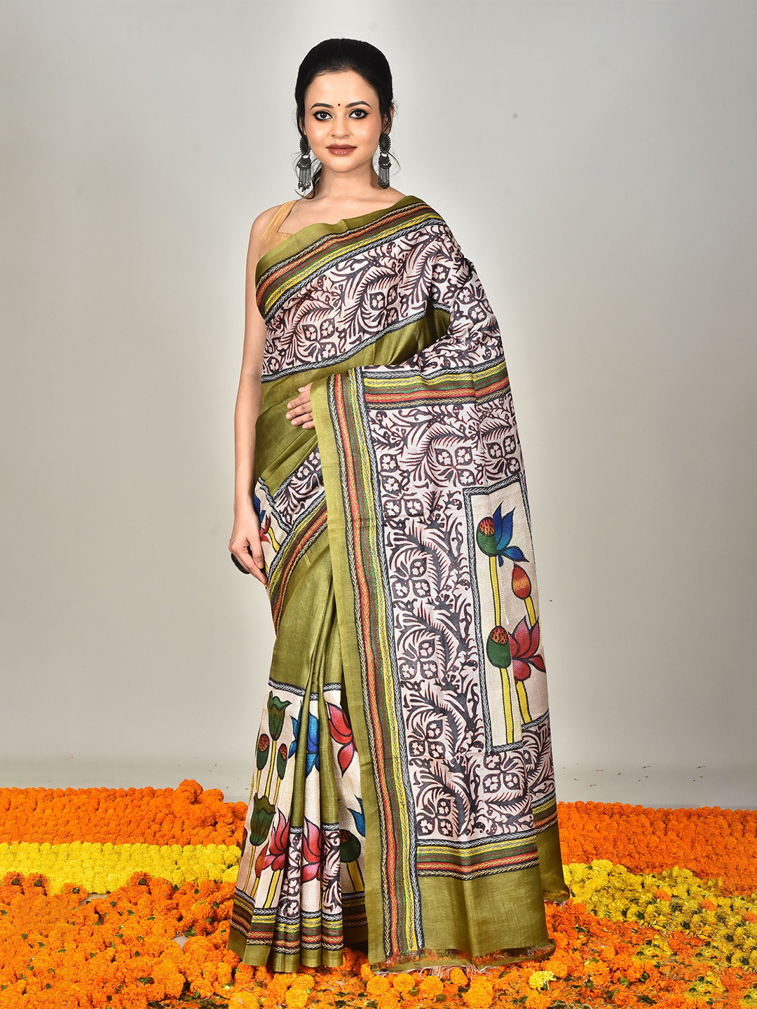 RAM SHYAM collection Ethnic Motifs Half and Half Saree