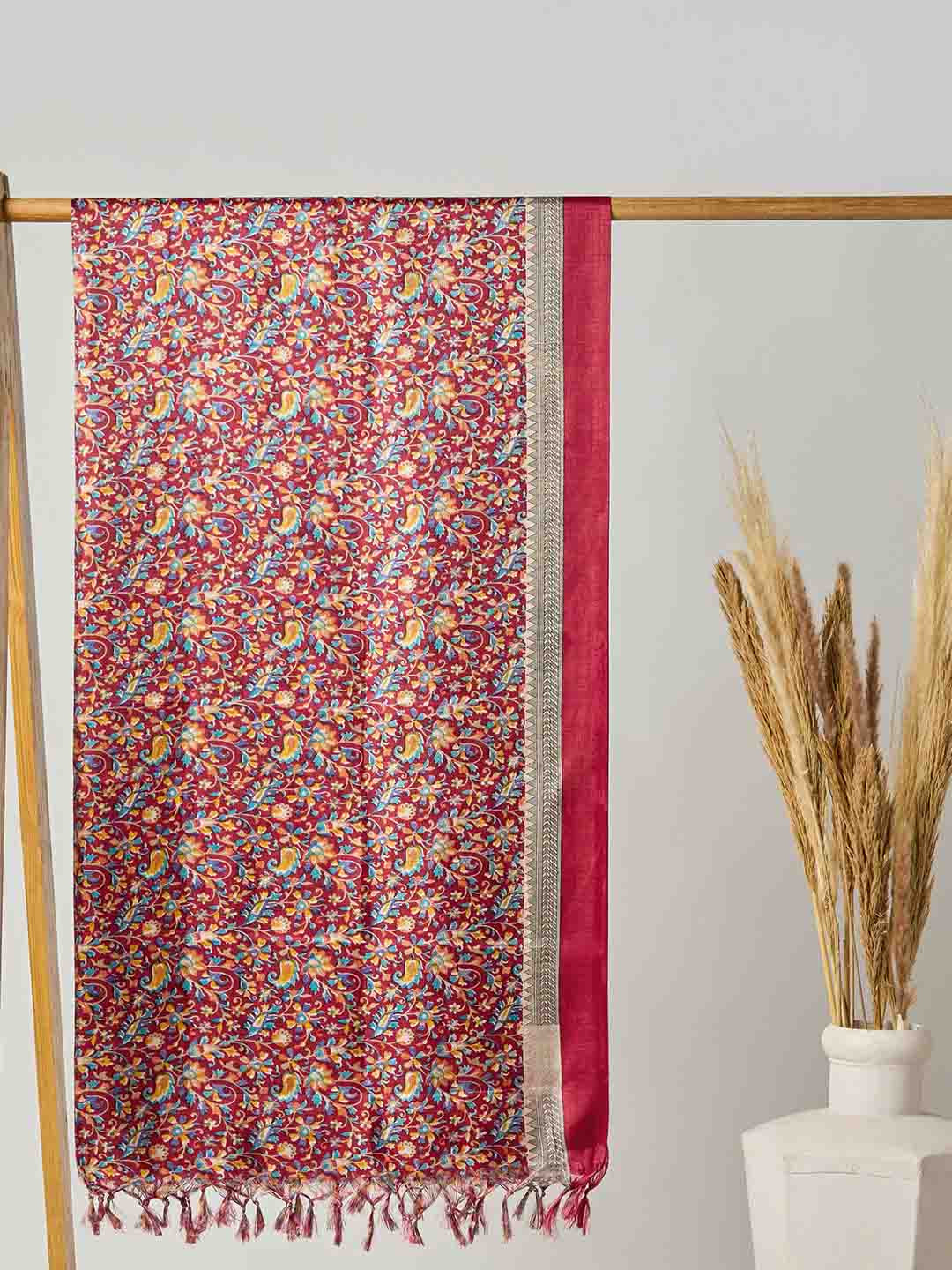 Globus Paisley Printed Silk Dupatta