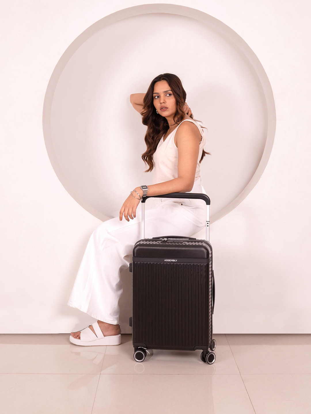 Assembly Premium Polycarbonate 45 Litres Cabin Trolley Bag - 20 inch