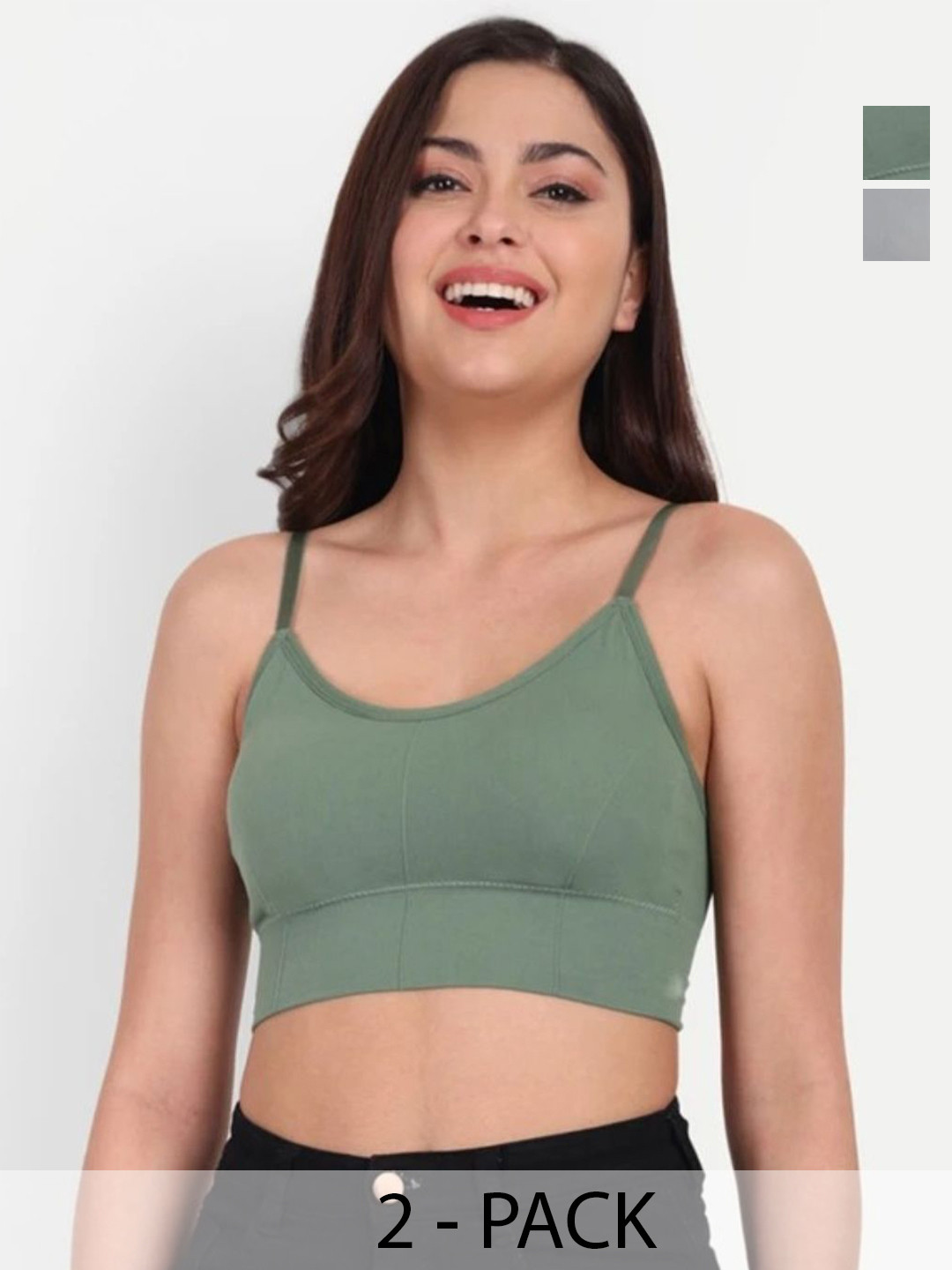 KALP CRAZE Pack of 2 Women Cotton Crop Top Bra