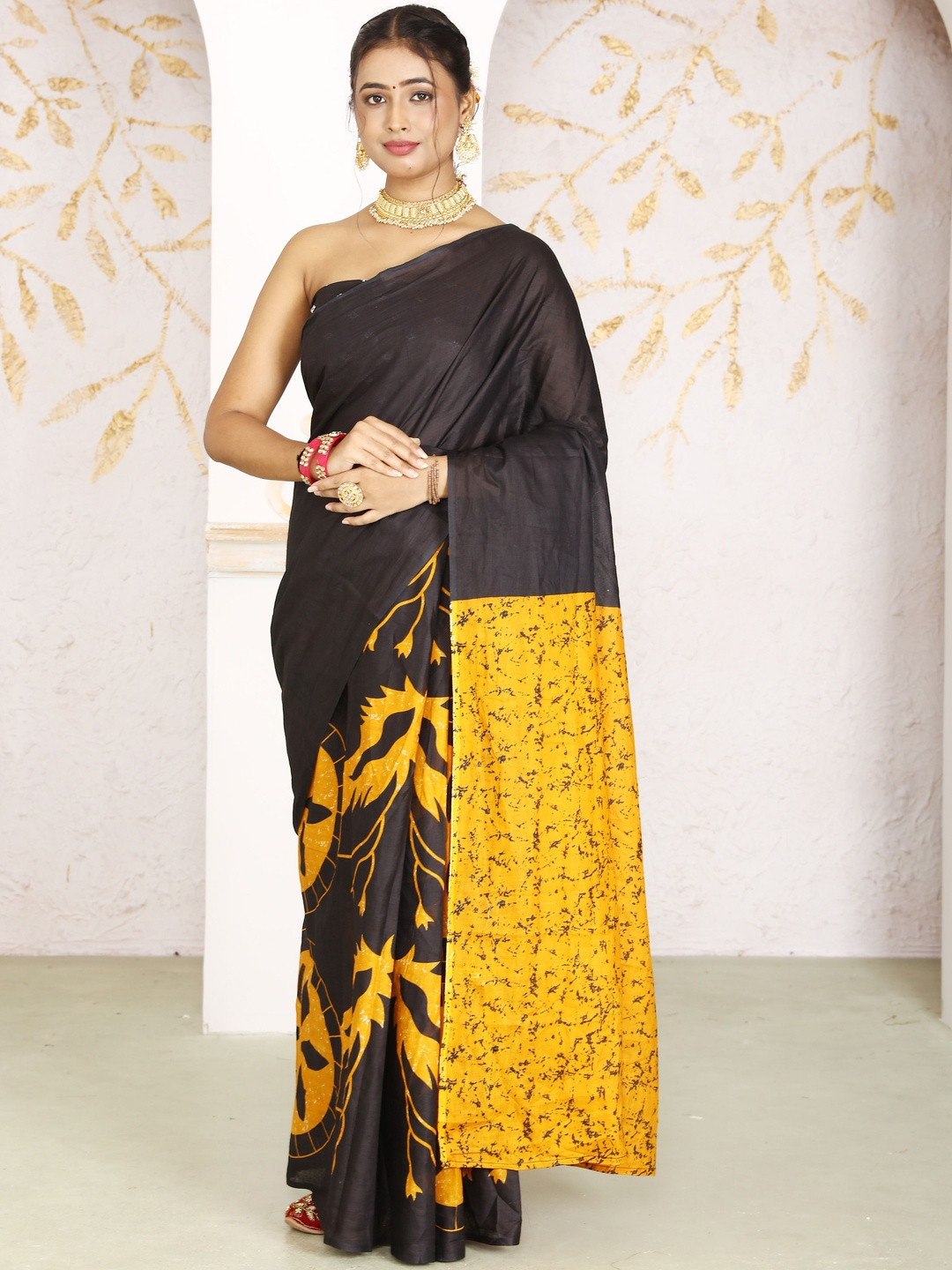 Anouk Ready to Wear Pure Cotton Saree With Pocket