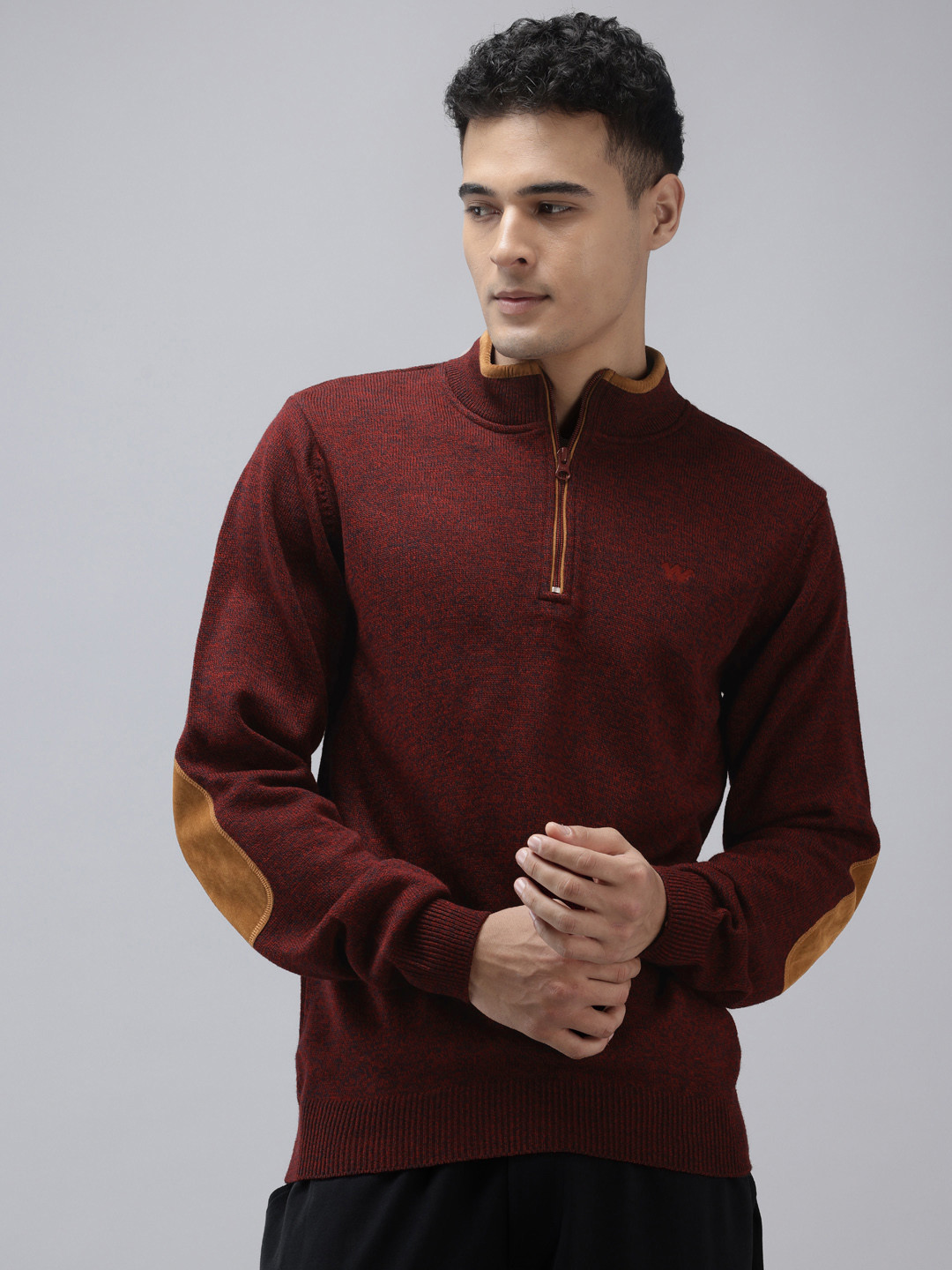 Wildcraft Front Zip Mock Collar Pullover Sweater