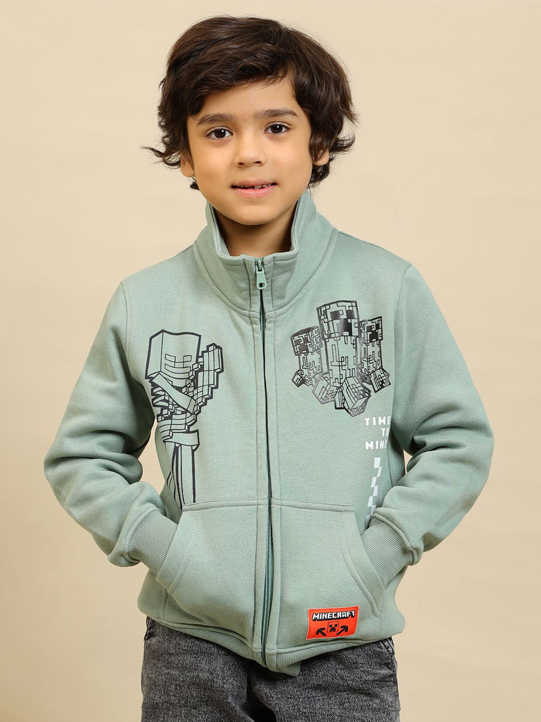 Kids Ville Boys Minecraft Printed Full Sleeves Sweatshirt