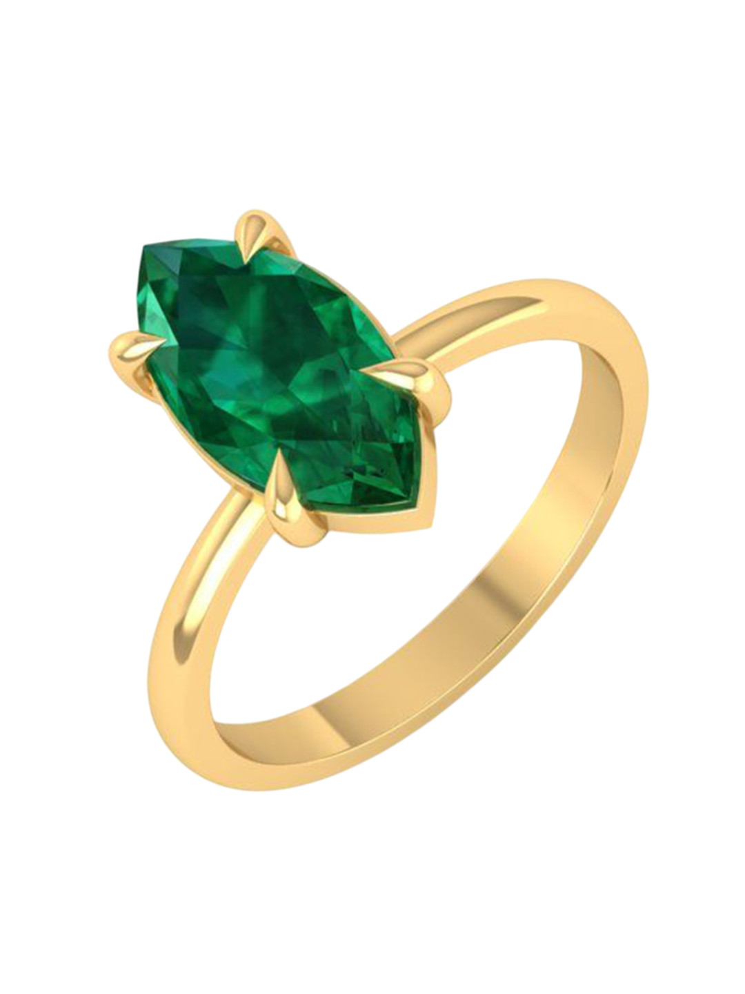 Lasmo Sterling Silver 14K Gold Plated Ruby Studded Finger Ring