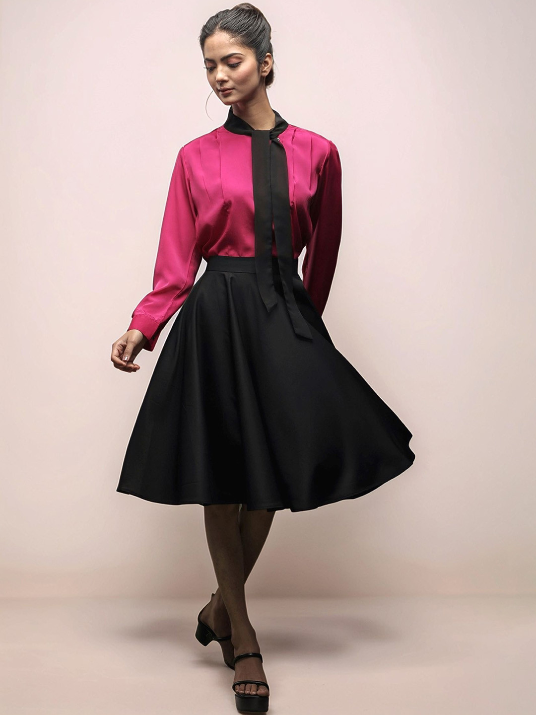 Dheeraj Sharma Women A-Line Pleated Umbrella Skirt