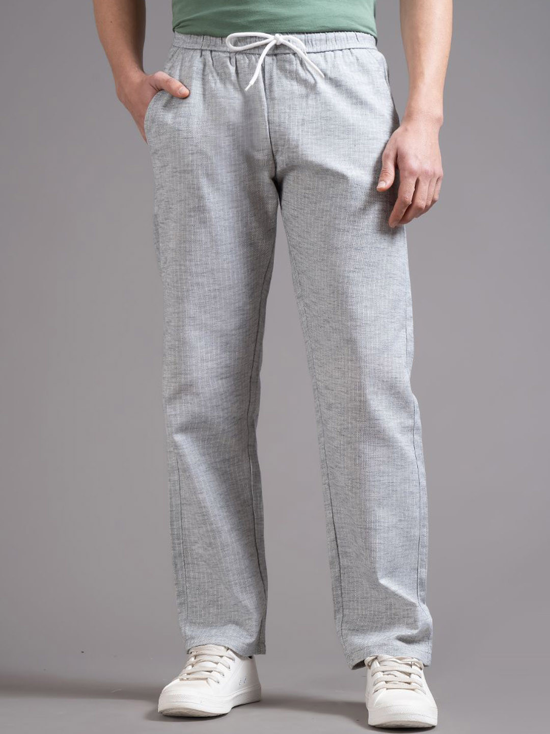 PAUL STREET Eden Men Striped Relaxed Mid Rise Easy Wash Regular Trousers