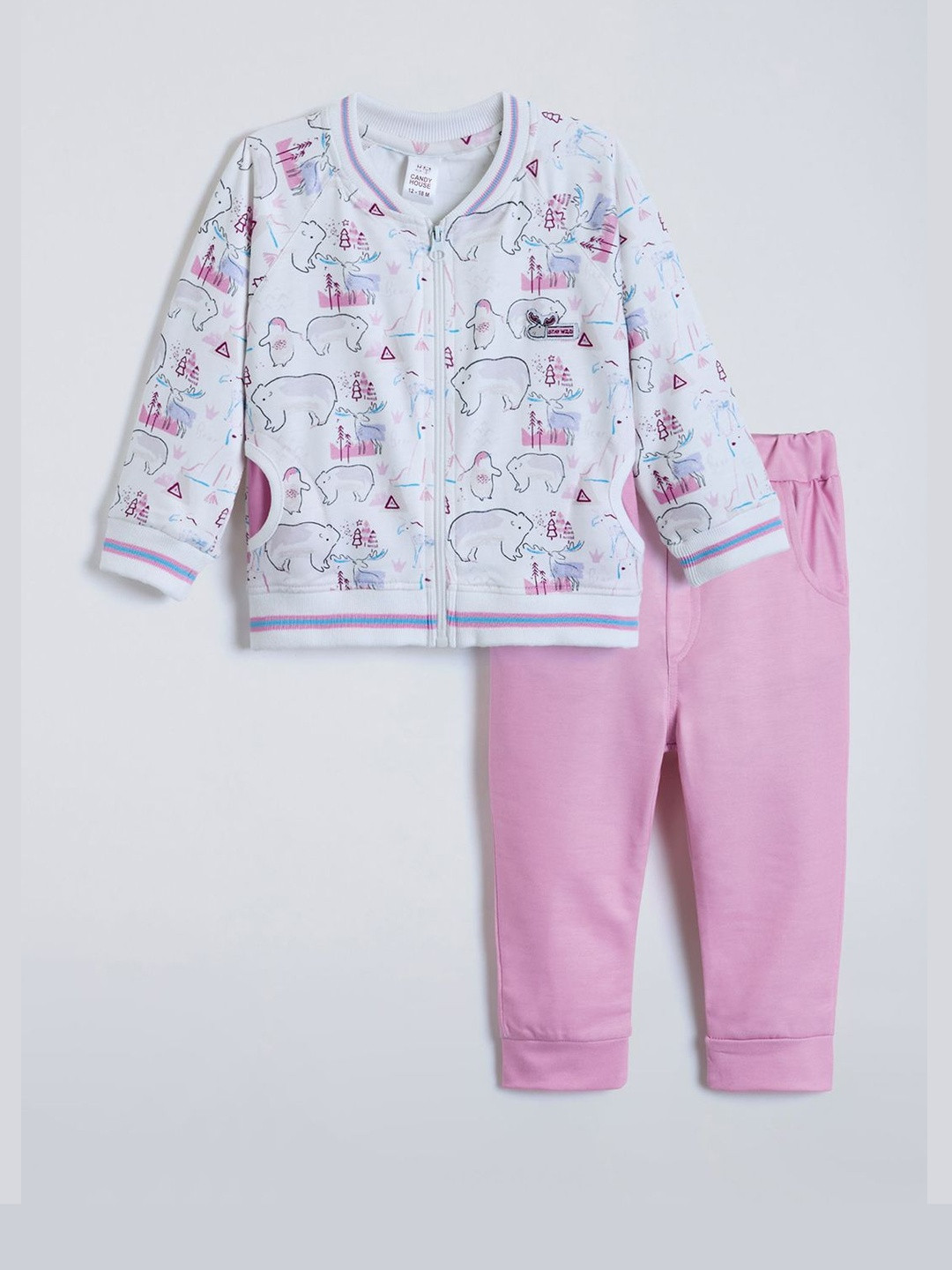 Hopscotch Girls Elephant Pattern Cotton Clothing Set