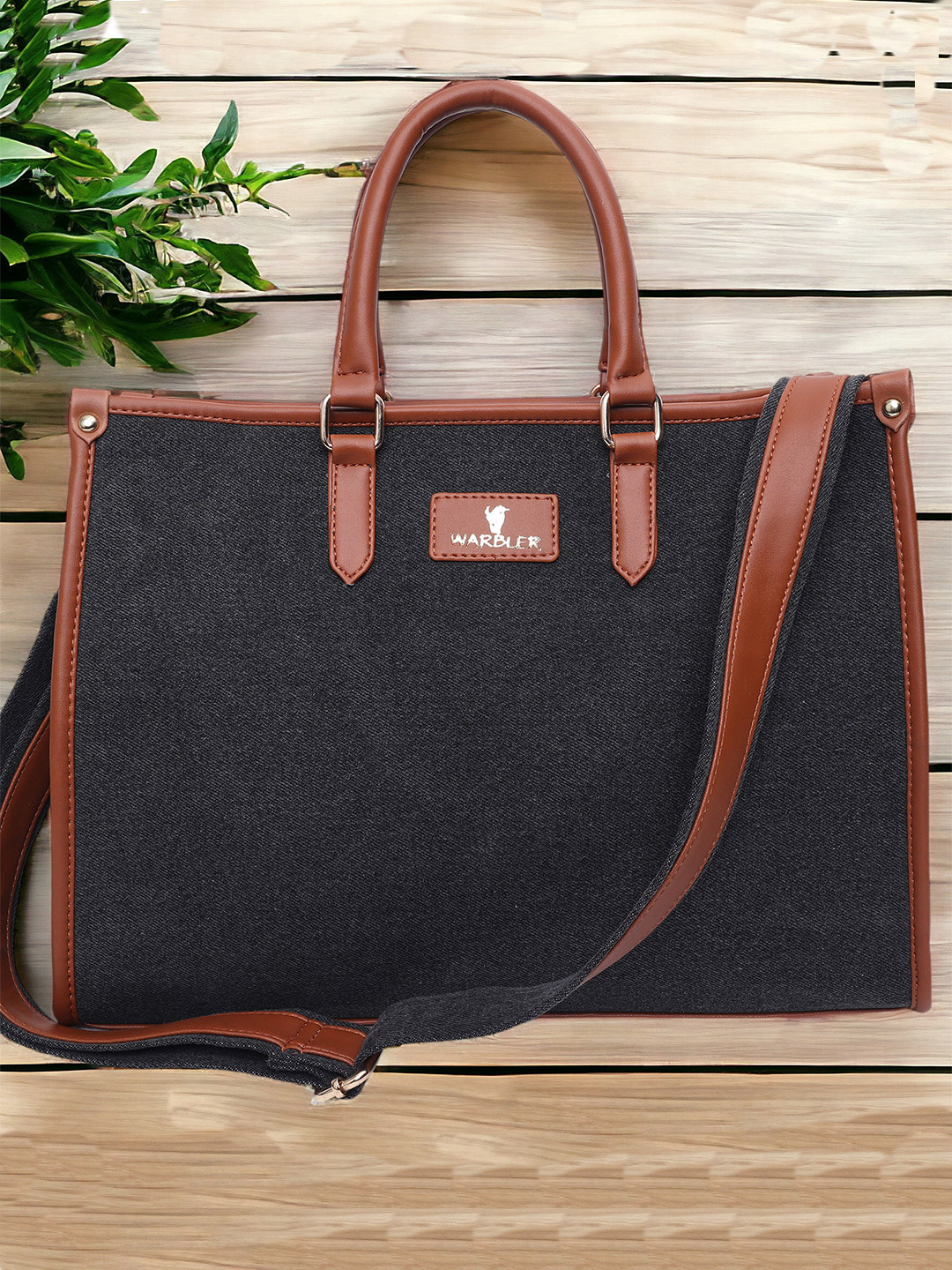 Warbler Textured Structured Handheld Bag with Bow Detail