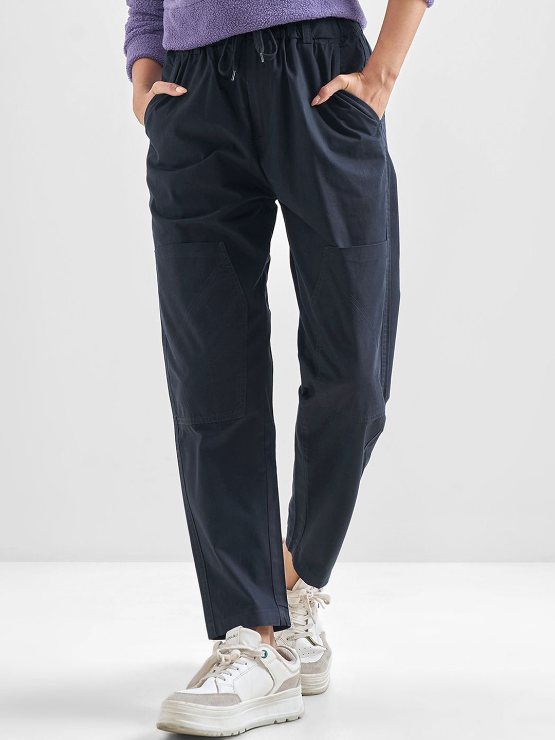 Street By Tokyo Talkies Women Cotton Straight Fit Cargos Trousers