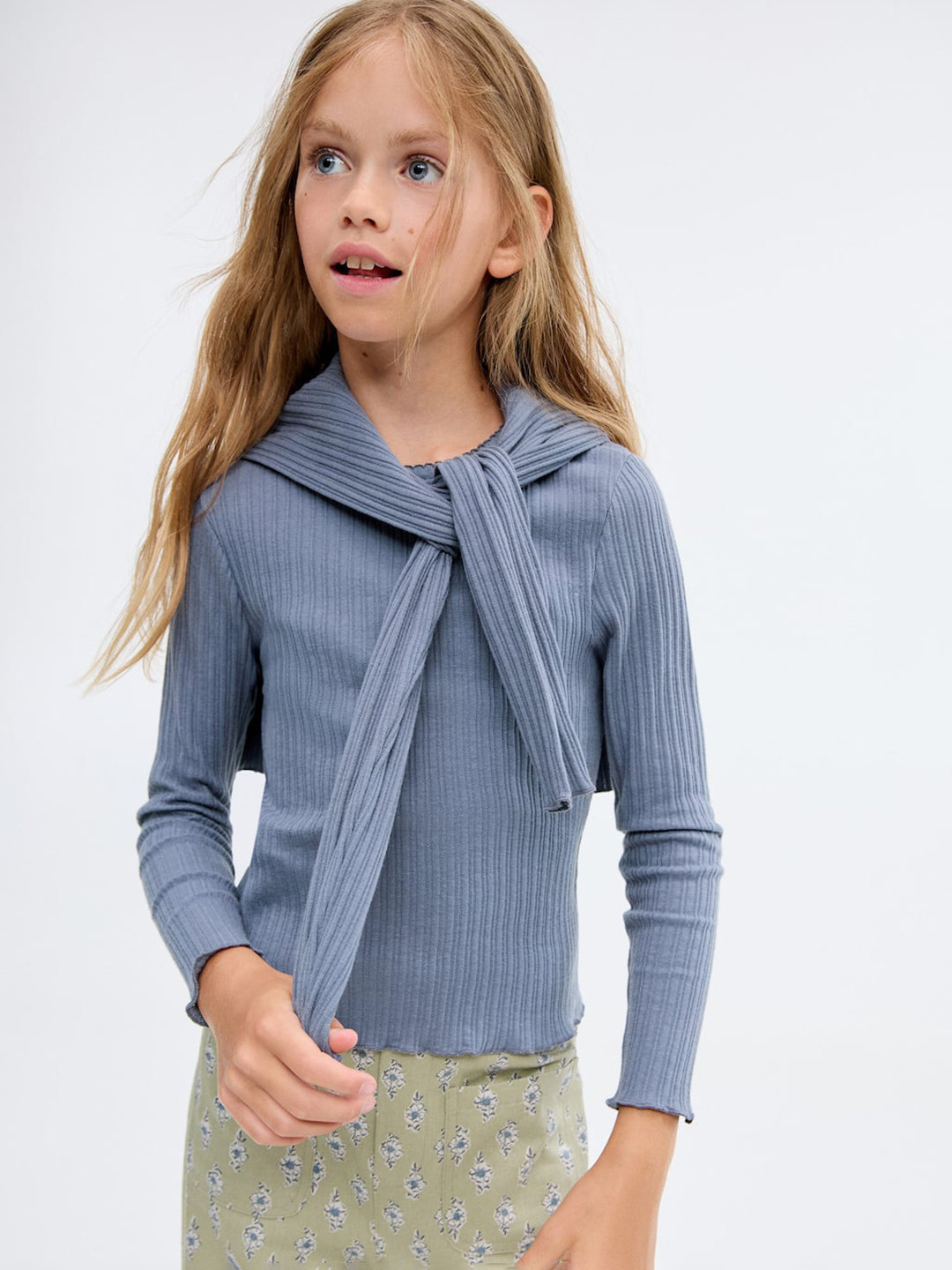 Mango Kids Girls Fitted Ribbed Top