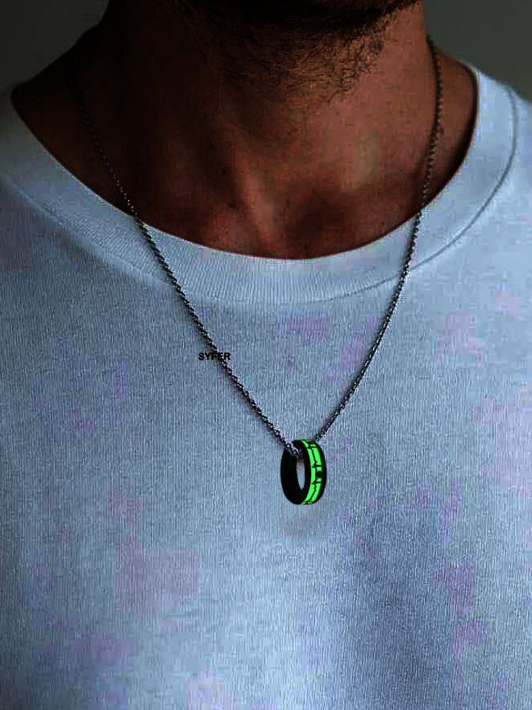 PASU FASHION Unisex Stainless Steel Circulsar Shaped Pendant With Chain