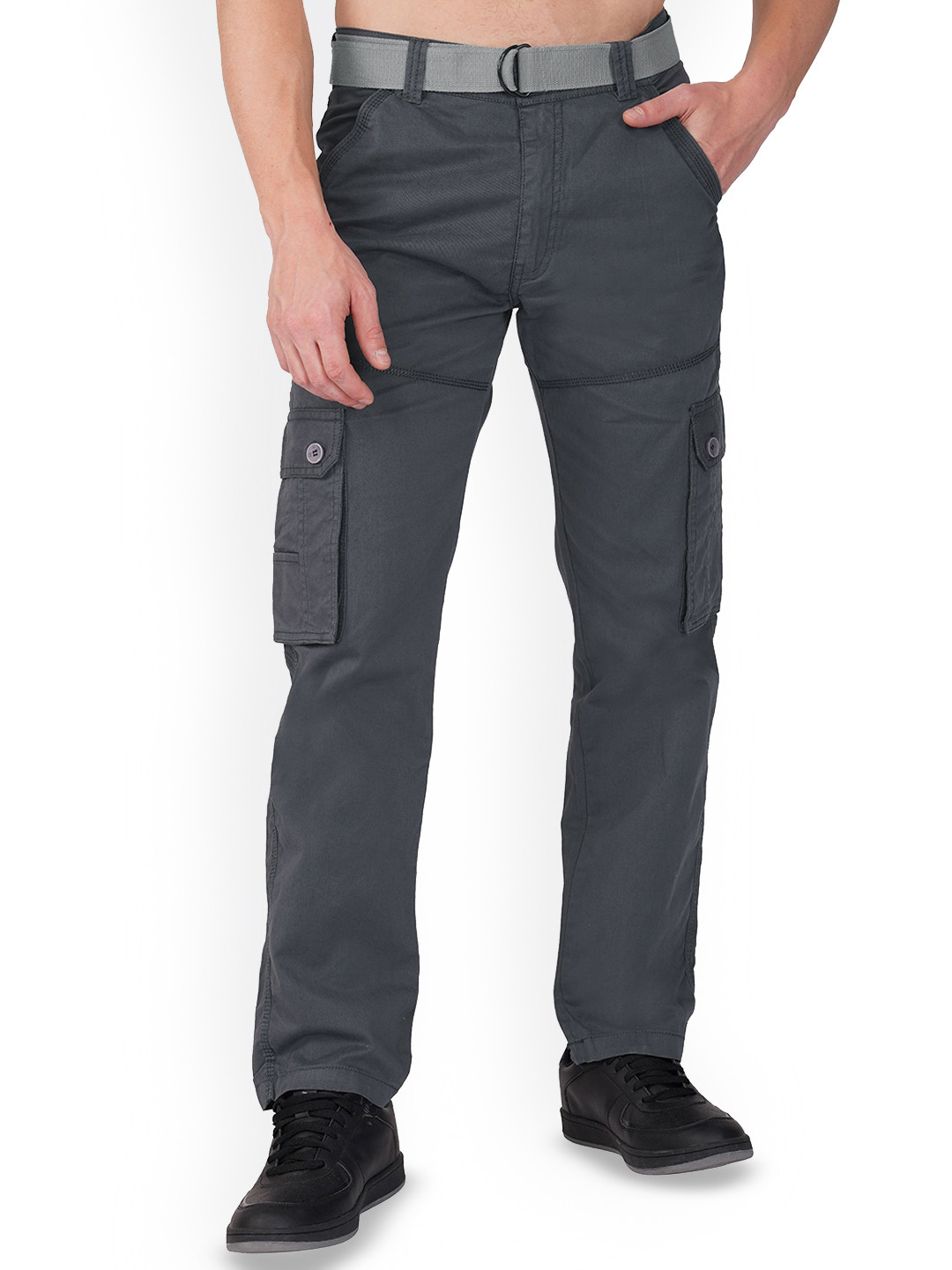 Hymen Legions Men Regular Fit Solid Cargos Trousers