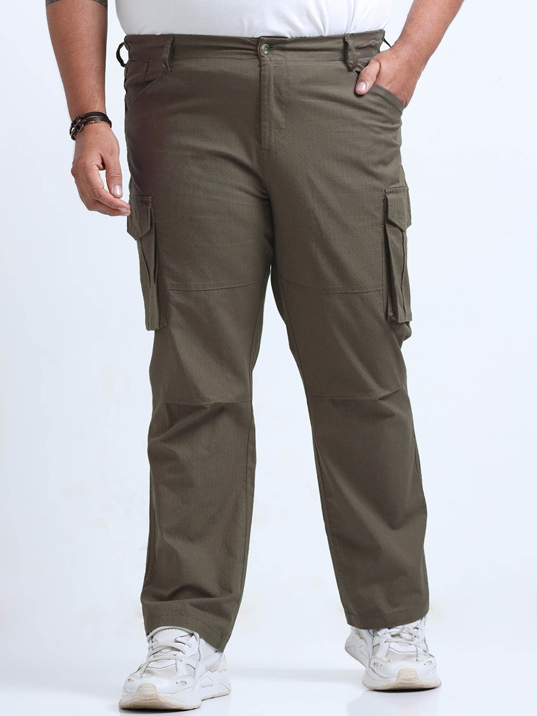 NEVER NEUD Men Cotton Plus Size Ribstop Cargo Pants