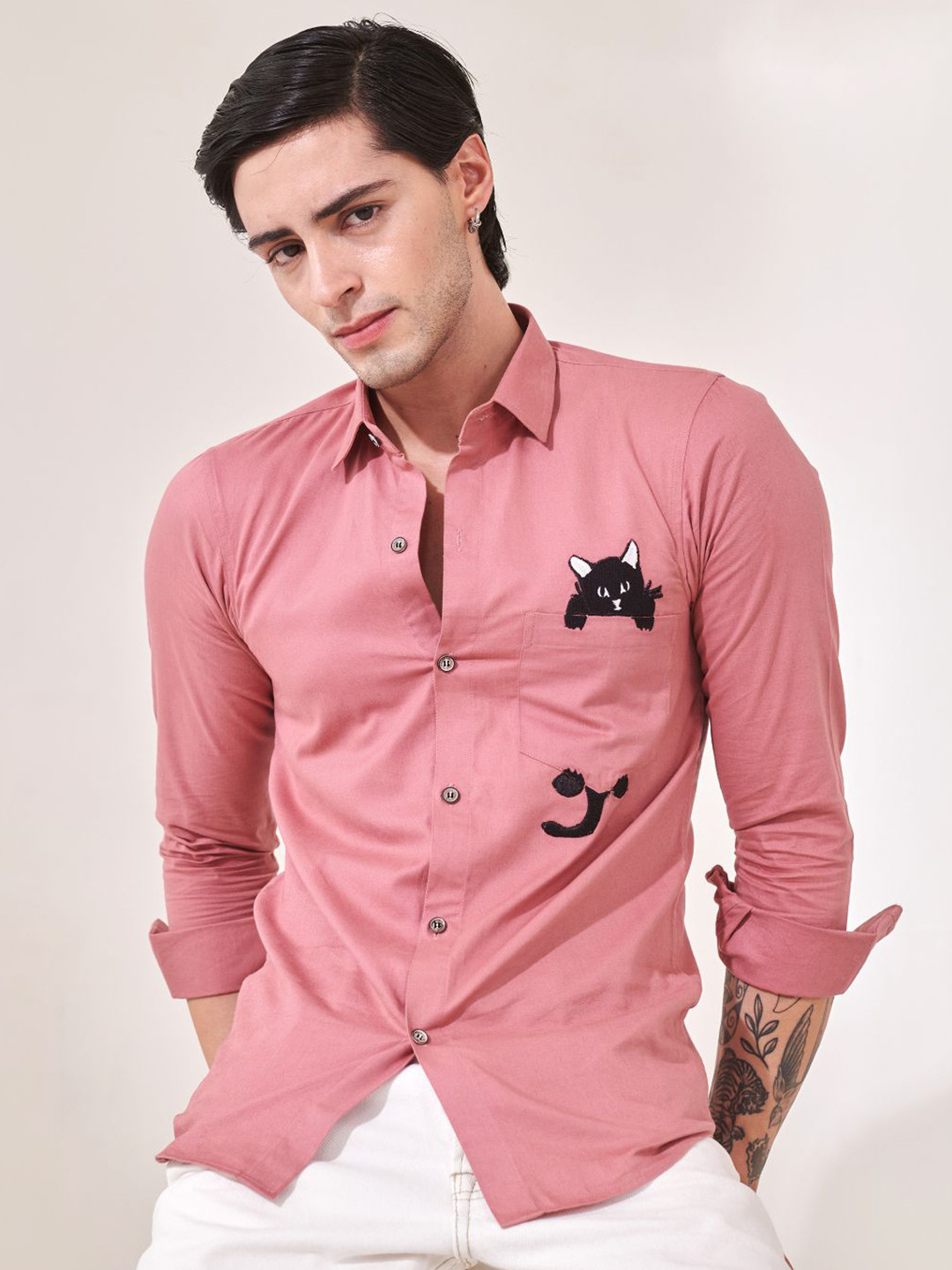 LOVEPRASHA Men Humour Comic Spread Collar Casual Shirt