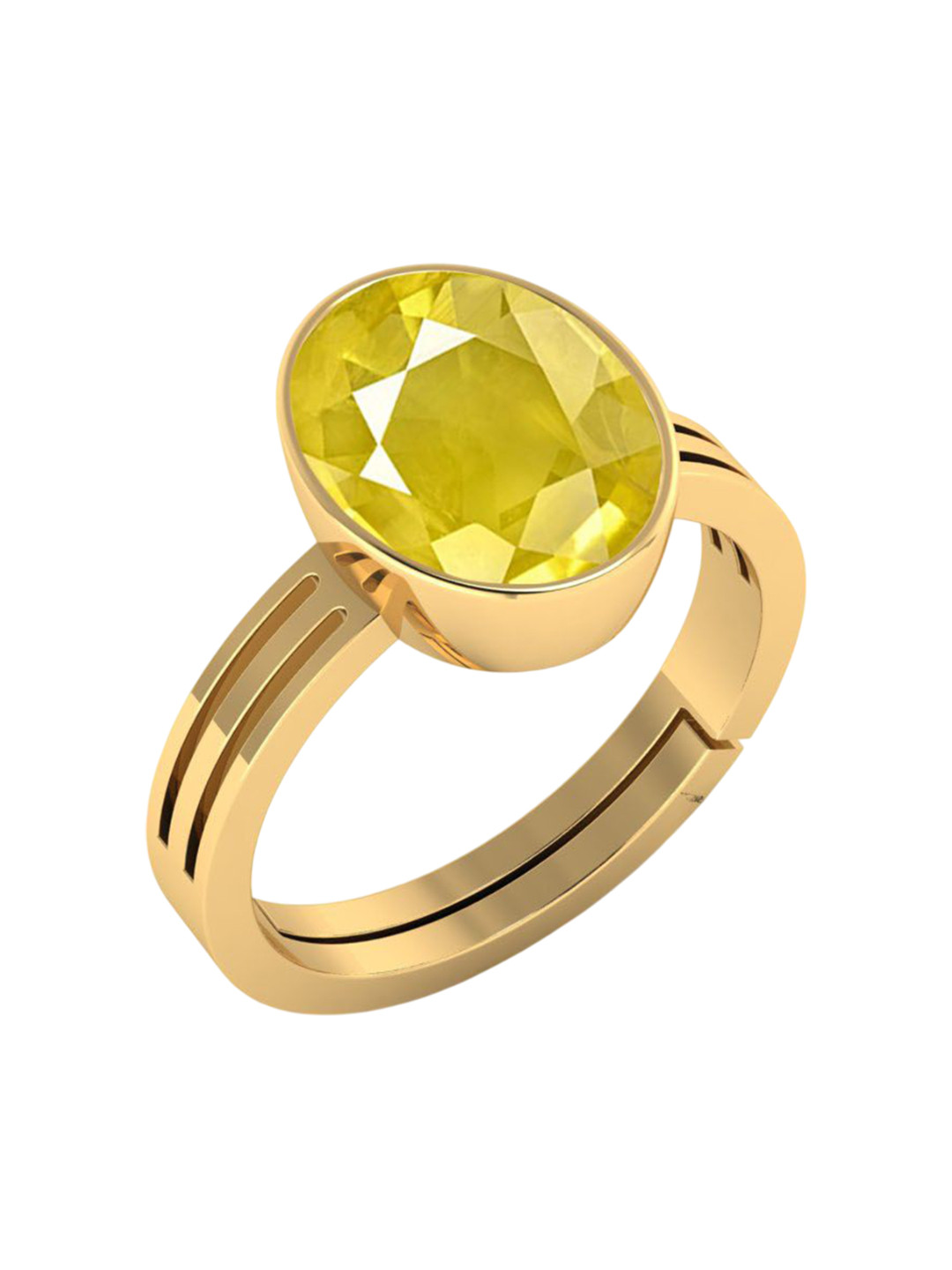 VISHVMA Rose Gold-Plated Sapphire Gemstone Studded Finger Ring