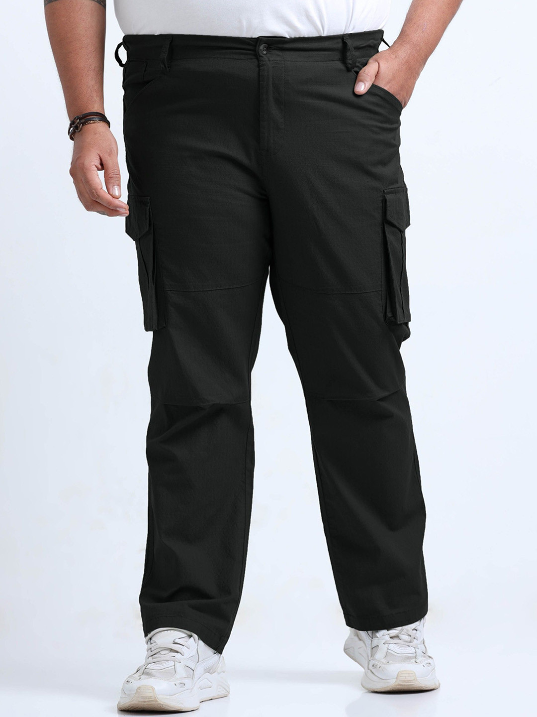 THE BEETEL HOUSE Men Plus Size Relaxed Cargos Trousers