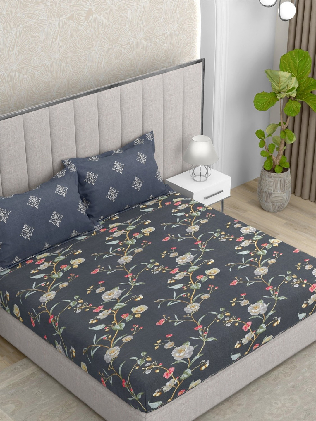 Pure Decor King Size Double Bed Bedsheet With 2 Pillow Covers 2.74m X 2.74m