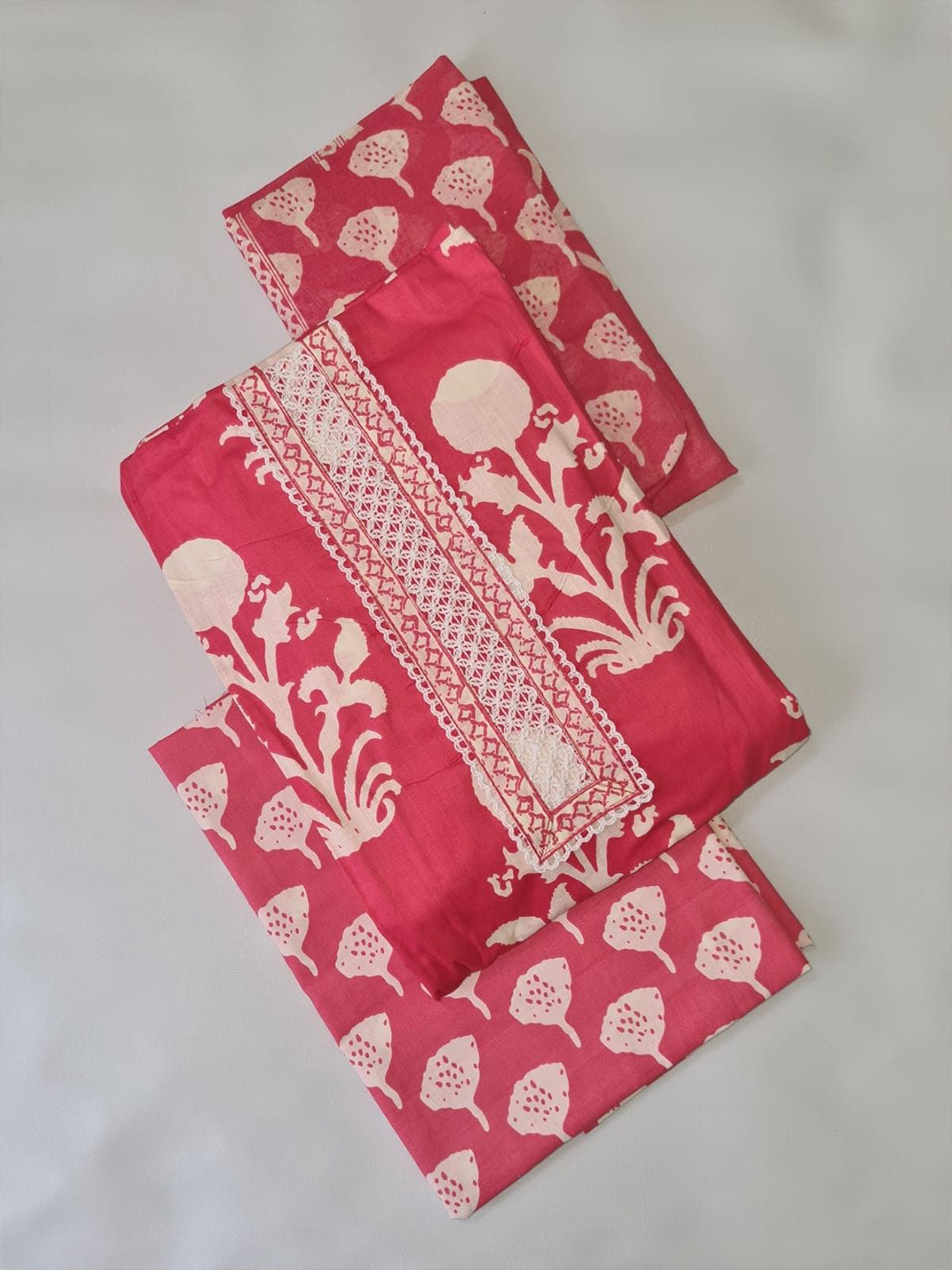 M S MODERN SUPER Floral Printed Pure Cotton Unstitched Dress Material