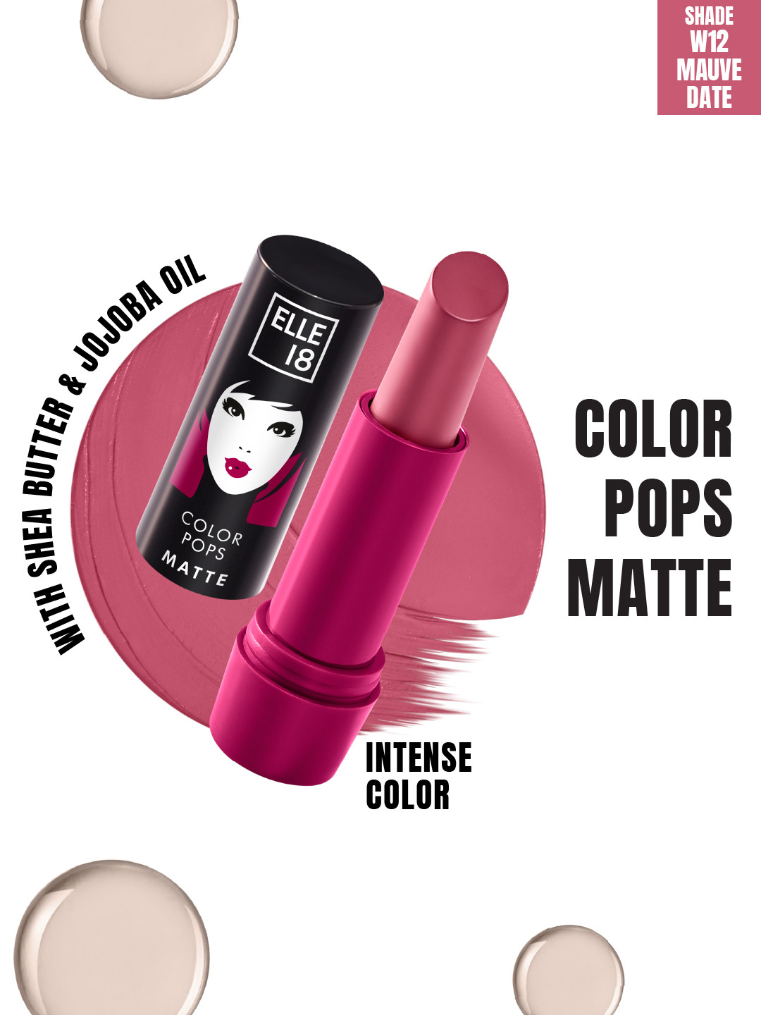 Elle 18 Color Pop Matte Lip Color|| W12|| Mauve Date|| 4.3 g