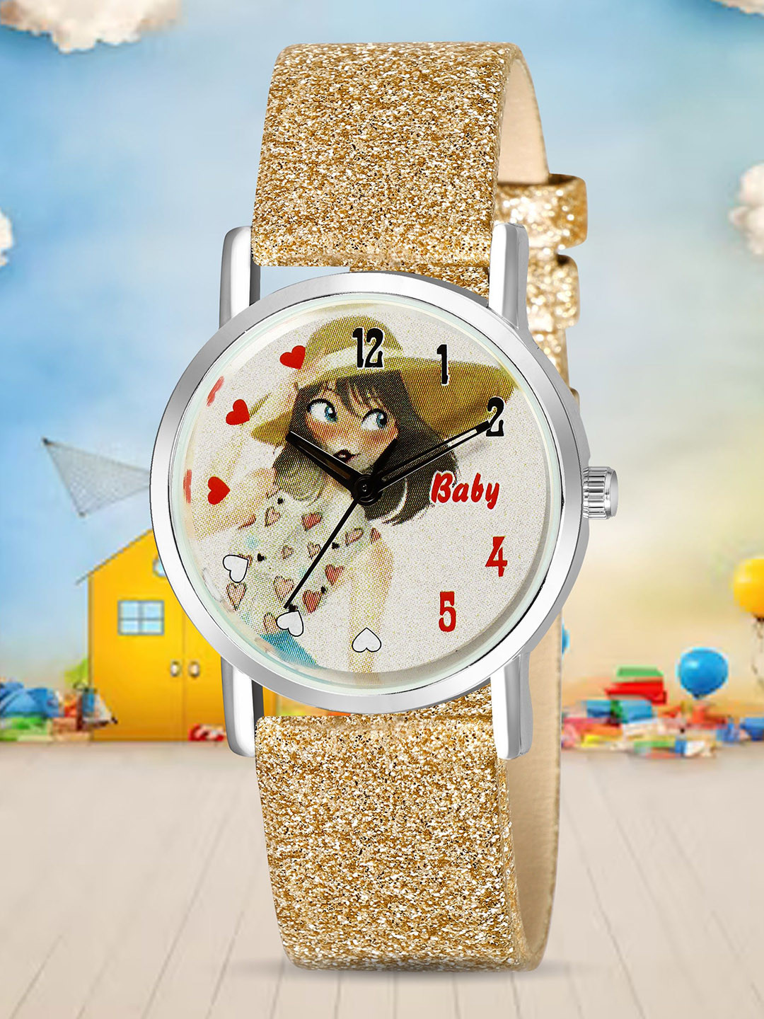YOUNG MISSION Girls Printed Dial & Straps Analogue Watch BT 003 GD 02