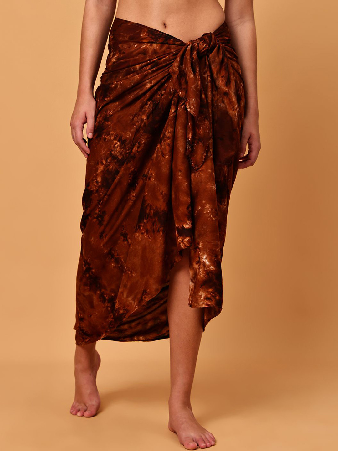 Blissence Tie & Dye Printed Pure Cotton Ankle Length Cover Up Sarong