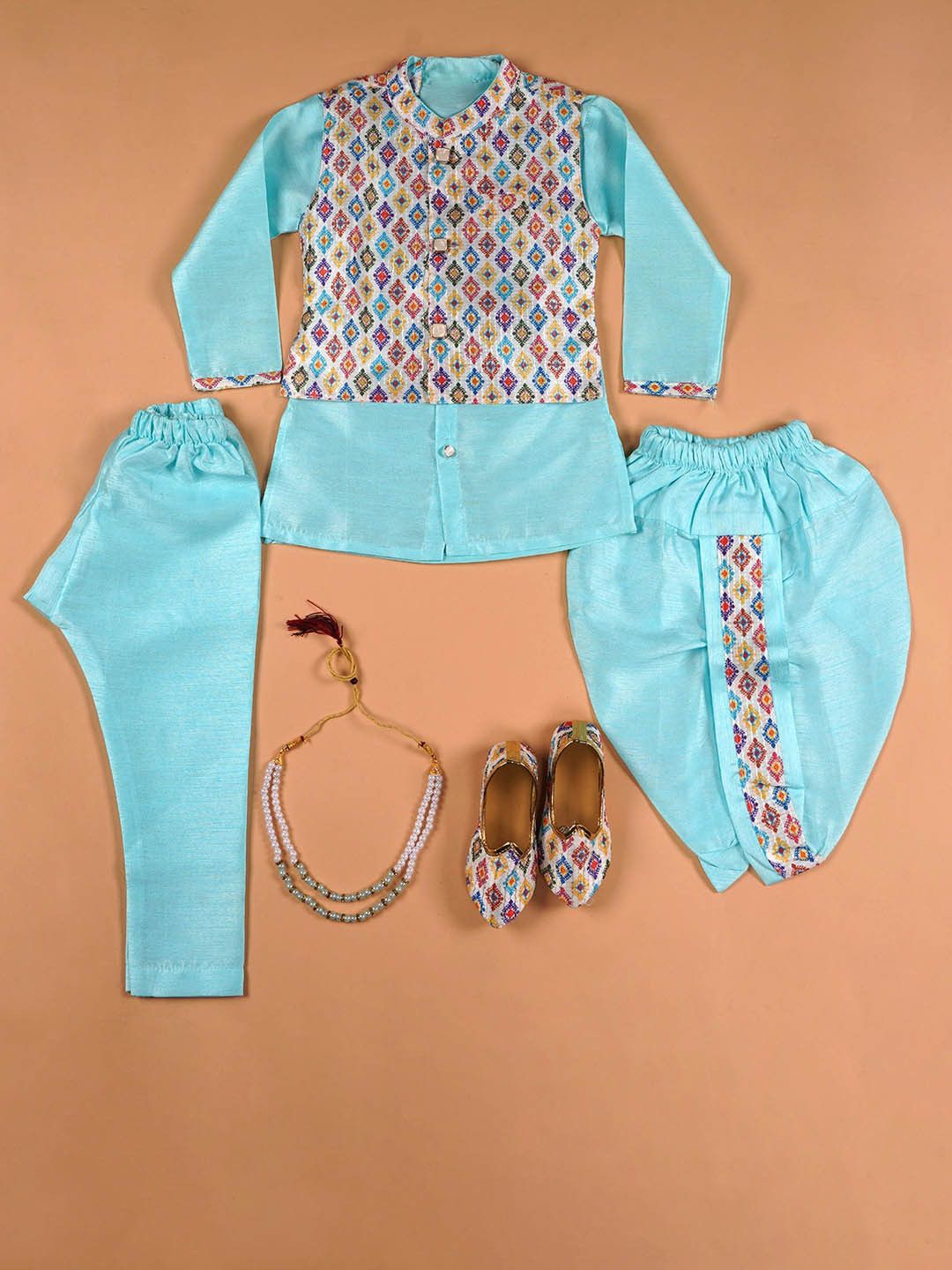 BAESD Boys Set Of 5 Embroidered Kurta Set