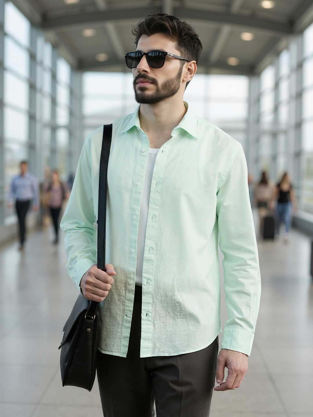 COVE AND LANE Classic Fit The Cove Cotton Linen Casual Shirt