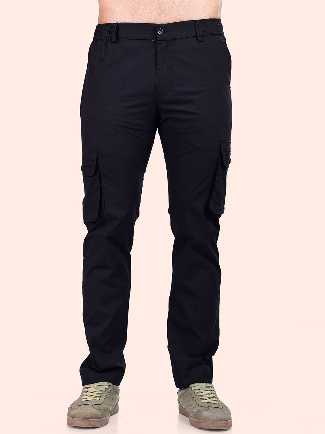 24 Street Men Mid-Rise Flat-Front Cargos Trousers