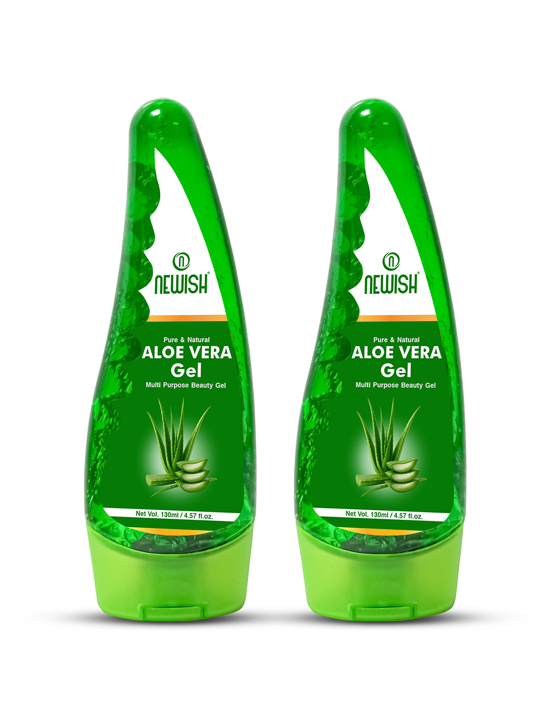 NEWISH Unisex Set of 2 Pure Aloe Vera Gel for Face & Hair 260 ml