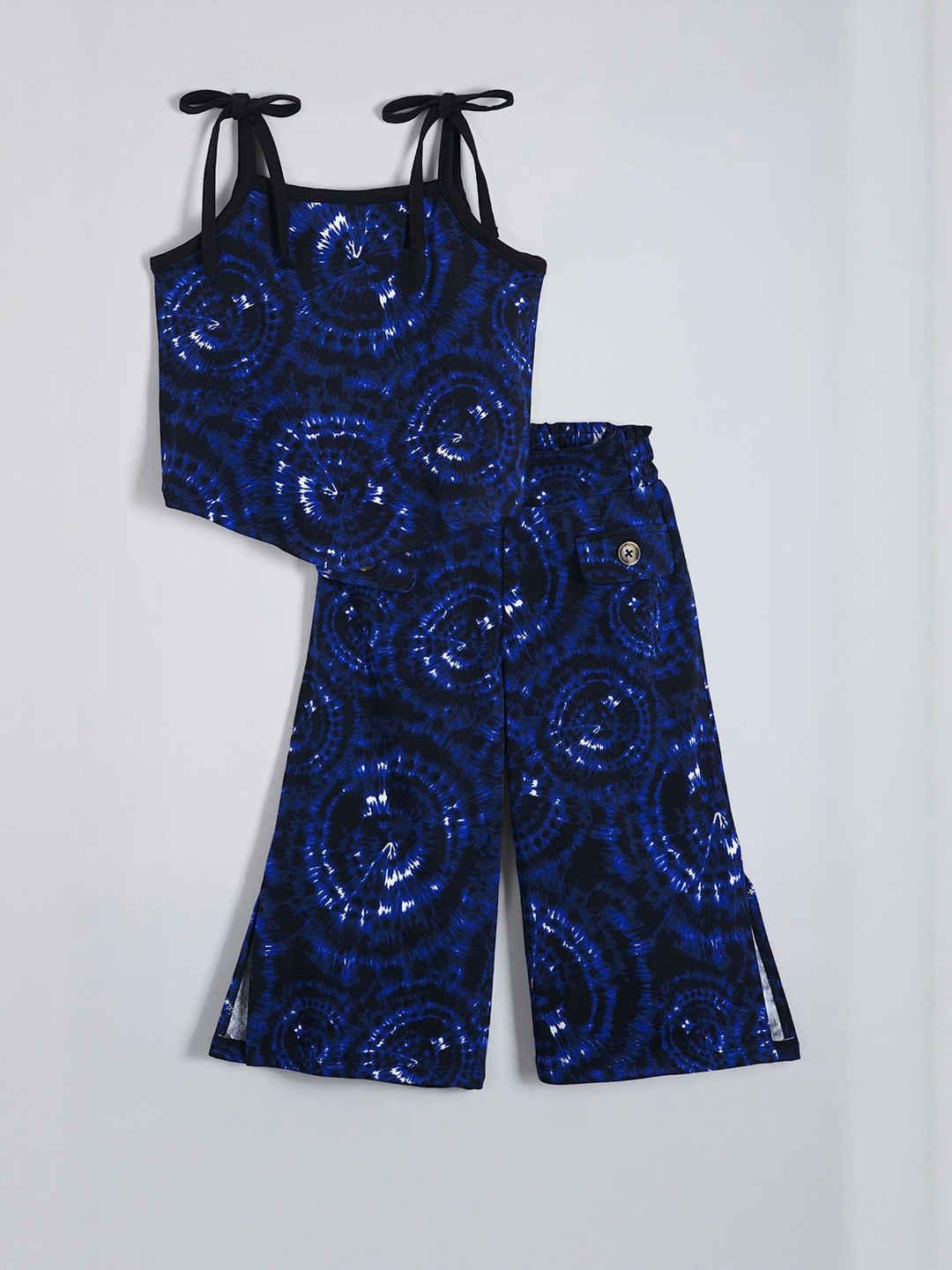 Hopscotch Girls Artistic Tie-Dye Swirl Cotton Top & Pants