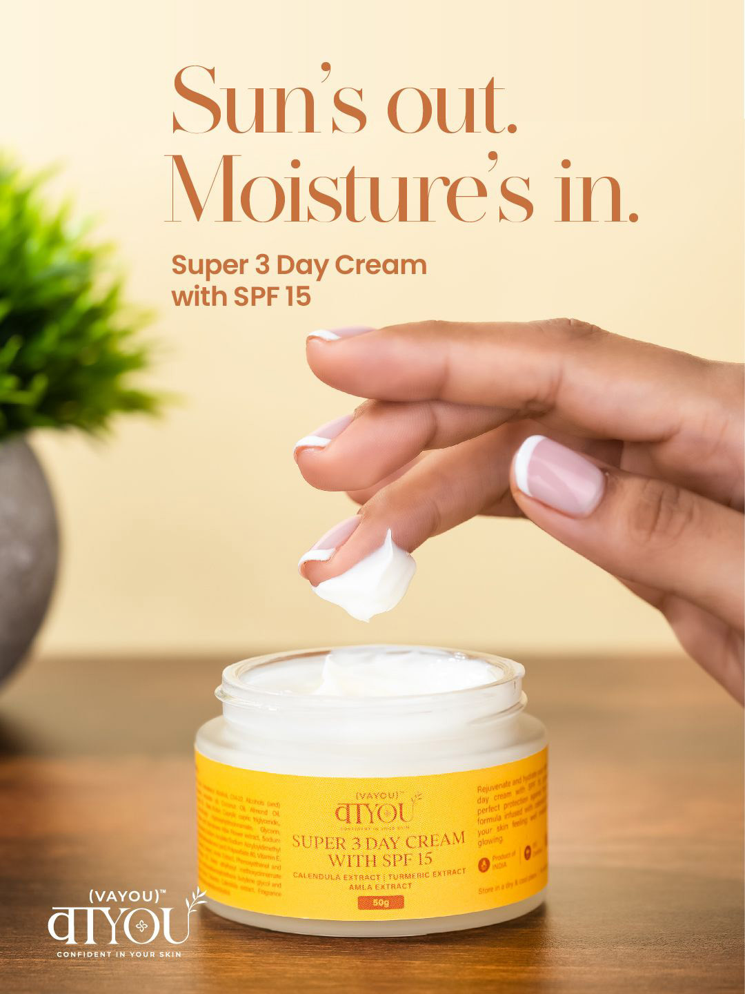 VaYou Super 3 Day Cream With SPF 15- 50 g