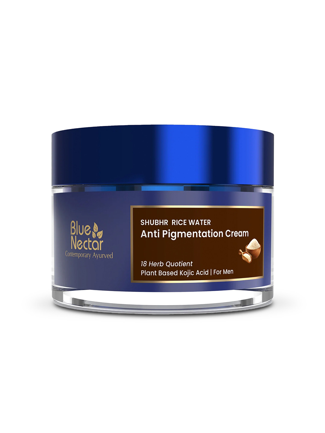 Blue Nectar 2% Kojic Acid Men Cream with Mushroom & Rice Water for Pigmentation- 50g