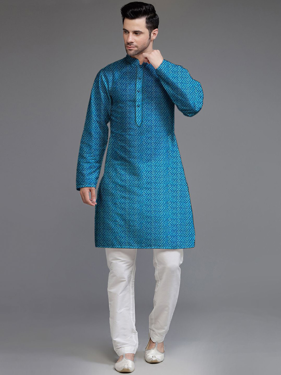 Utsav Fashion Men Embroidered Georgette Kurta Set