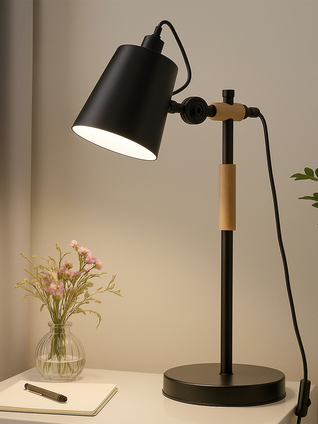 Homesake Black & Brown Nordic Style Metal Table Lamp