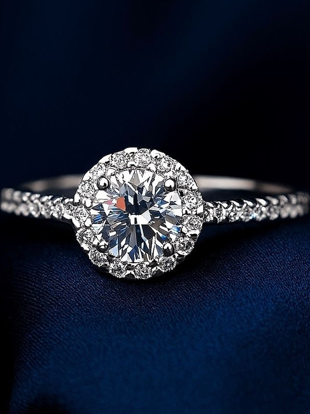 Silver by HM Silver Plated Sterling Silver Zircon Rose Ring