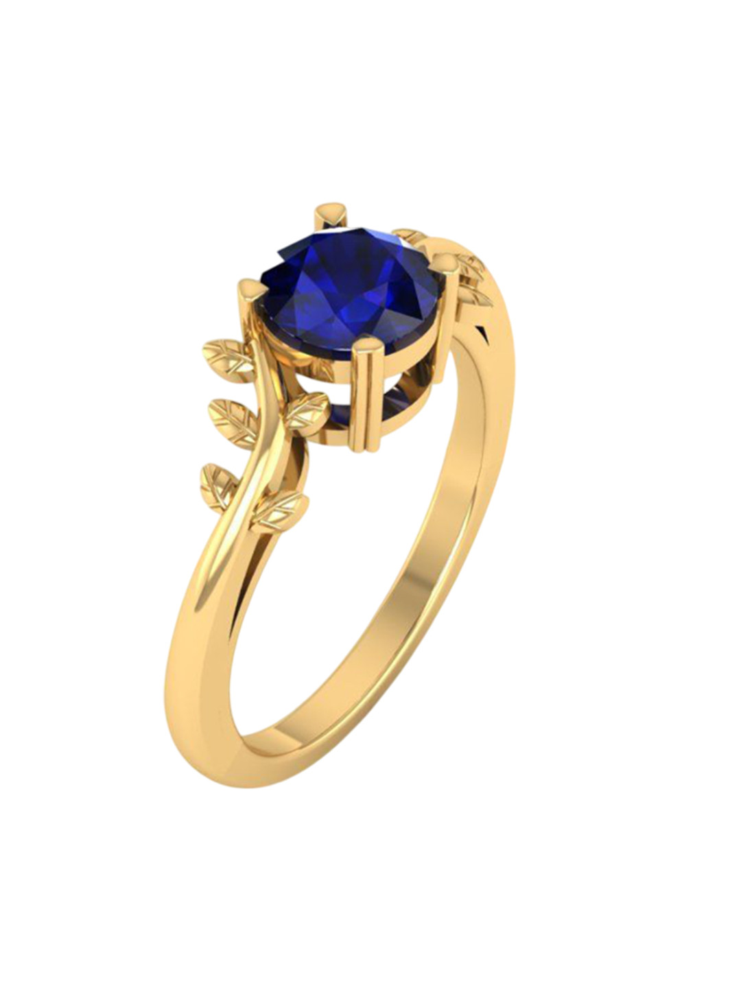 Hitmax Gold Plated Sapphire Gemstone Studded Adjustable Finger Ring
