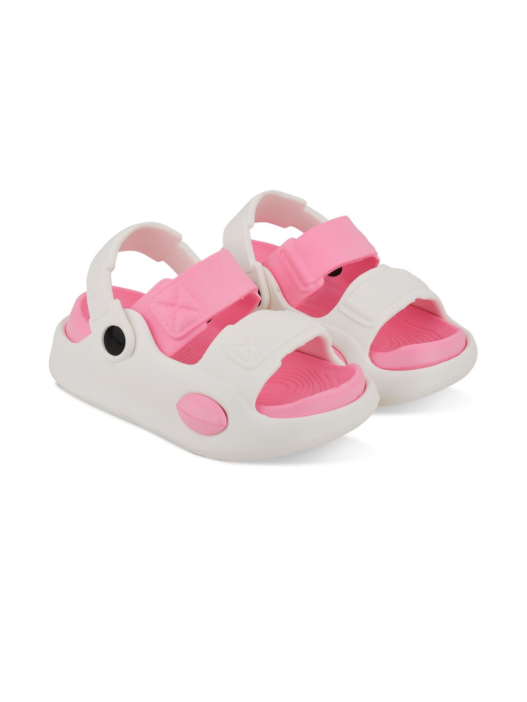 Trump Kids  Pink & White Solid EVA With Rubber Sole Material Slip-On Flipflop