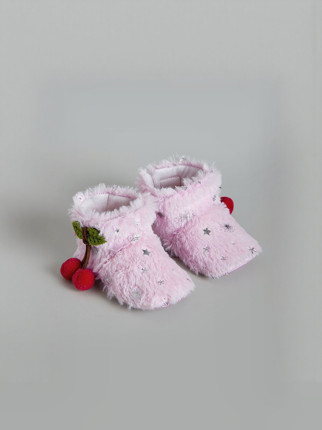 Hopscotch Girls Pink Fluffy Pom Pom Causal Booties
