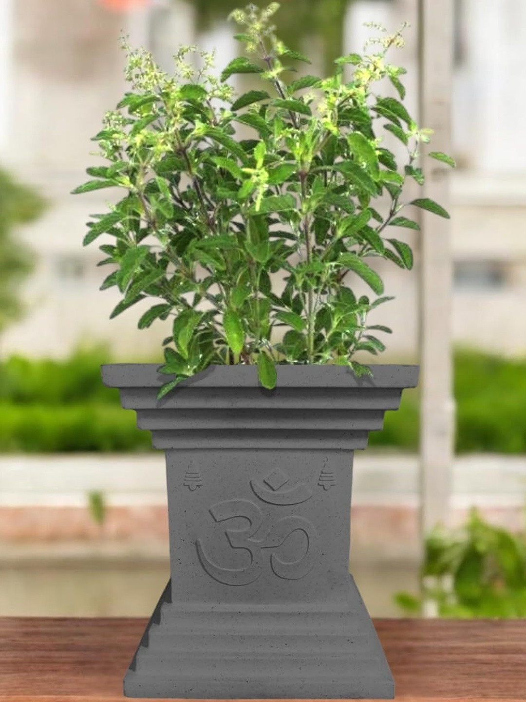 Go Hooked 16 Inch Tulsi Pot Traditional Decorative Planter for Home & Pooja Decor