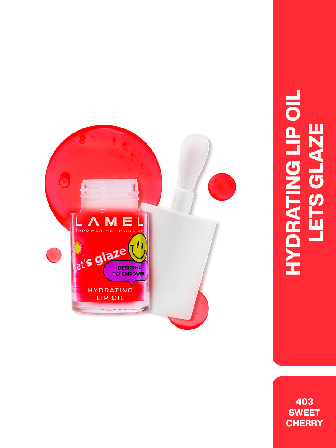LAMEL Lets Glaze Hydrating Lip Oil with Applicator - Sweet Cherry 403