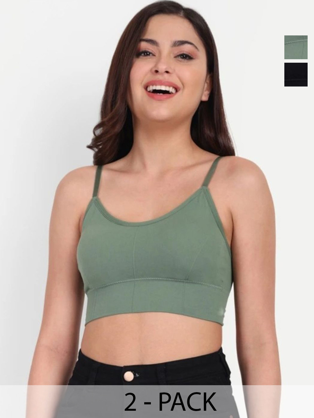 US FASHION Pack Of 2 Women Cotton Lightly Padded Bralette Bra