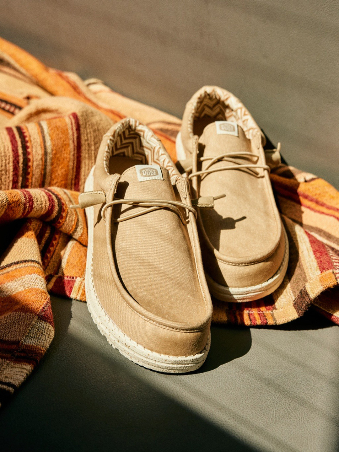 HEYDUDE Wally Stretch Canvas Men Colourblocked Round Toe Slip-On Sneakers Shoes