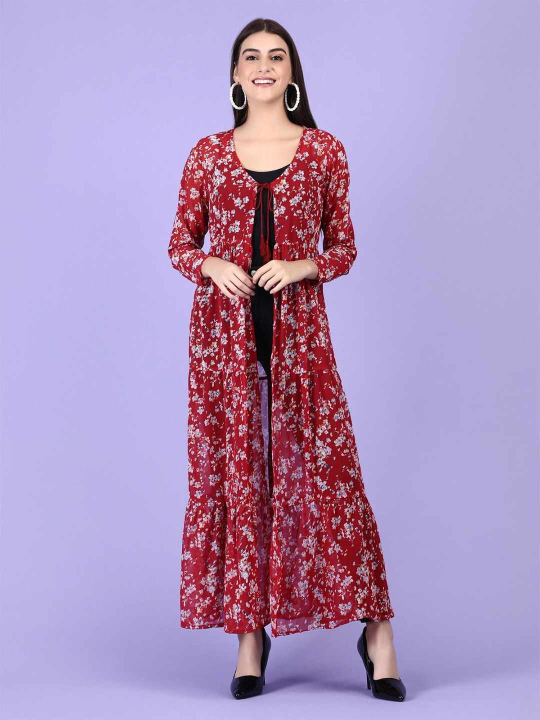 AB Collection Printed Longline Shrug