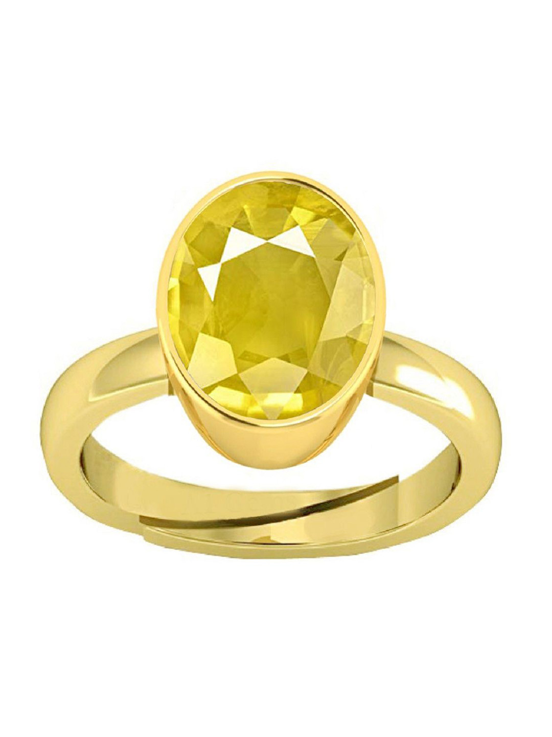 VISHVMA Gold-Plated 5.00 Ratti To 5.50 Ratti Sapphire Studded Finger Ring