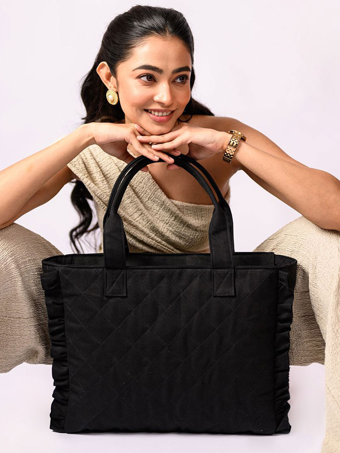 earthbags Structured Quilted Tote Bag