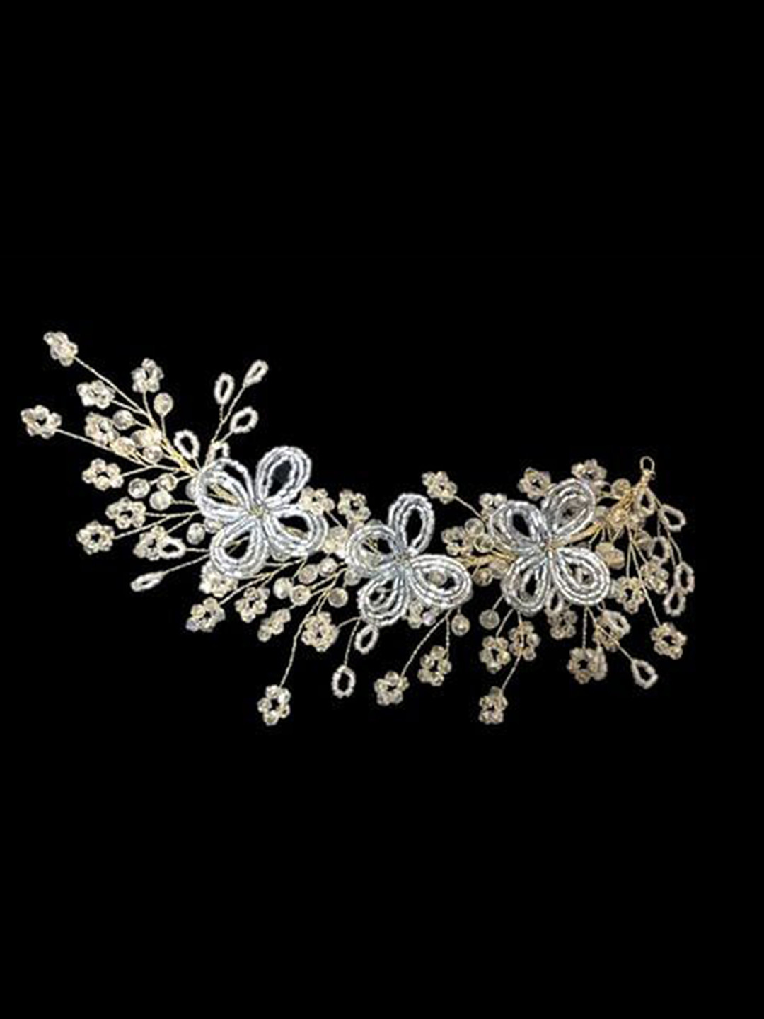 SAMYAK Women Crystal Stones Bridal Hair Tiara Hair Accessory