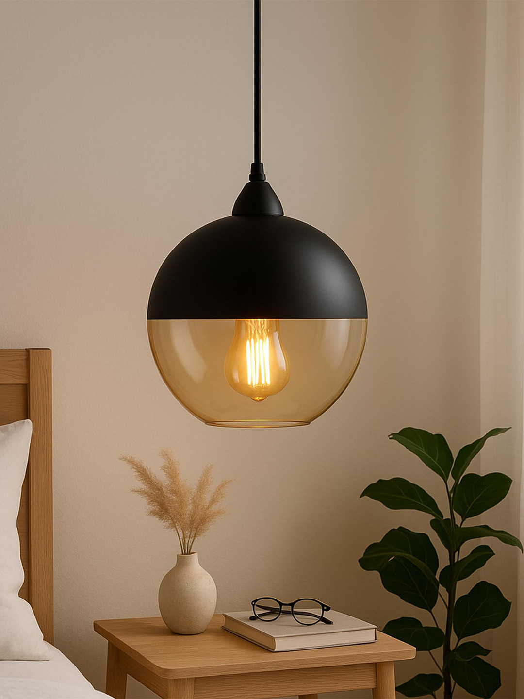 Homesake Black Glass Pendant Loft Bar Hanging Ceiling Lamp