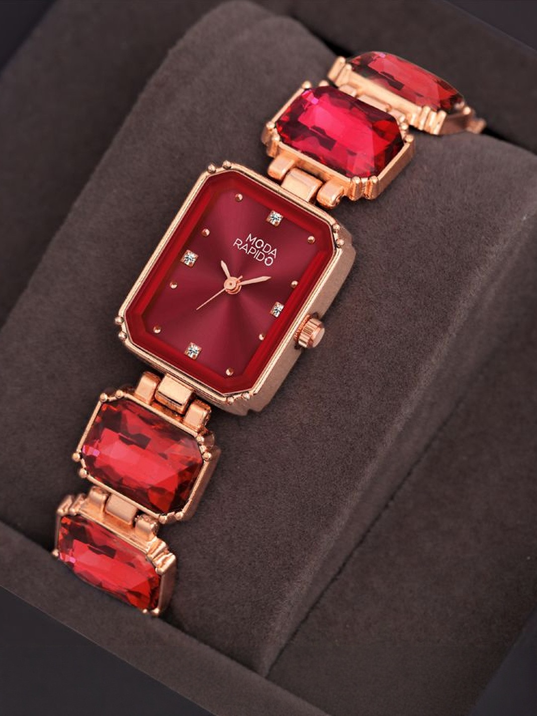 Moda Rapido Women Dial & Stainless Steel Straps Analogue Watch MRW-4101-Red