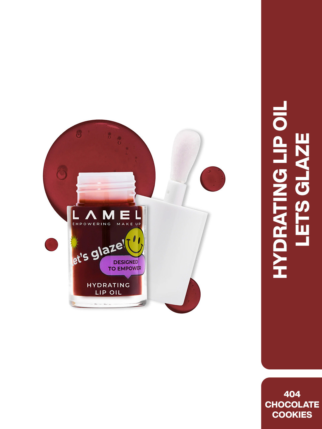 LAMEL Lets Glaze Hydrating Lip Oil with Applicator - Chocolate Cookies 404