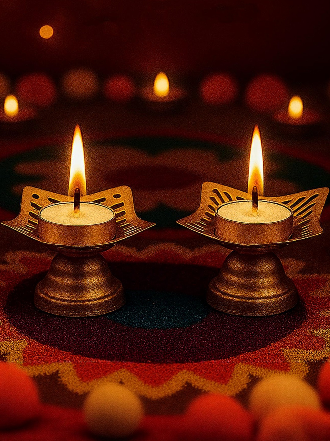 Go Hooked Gold-Toned Set of 2 Candle Holders